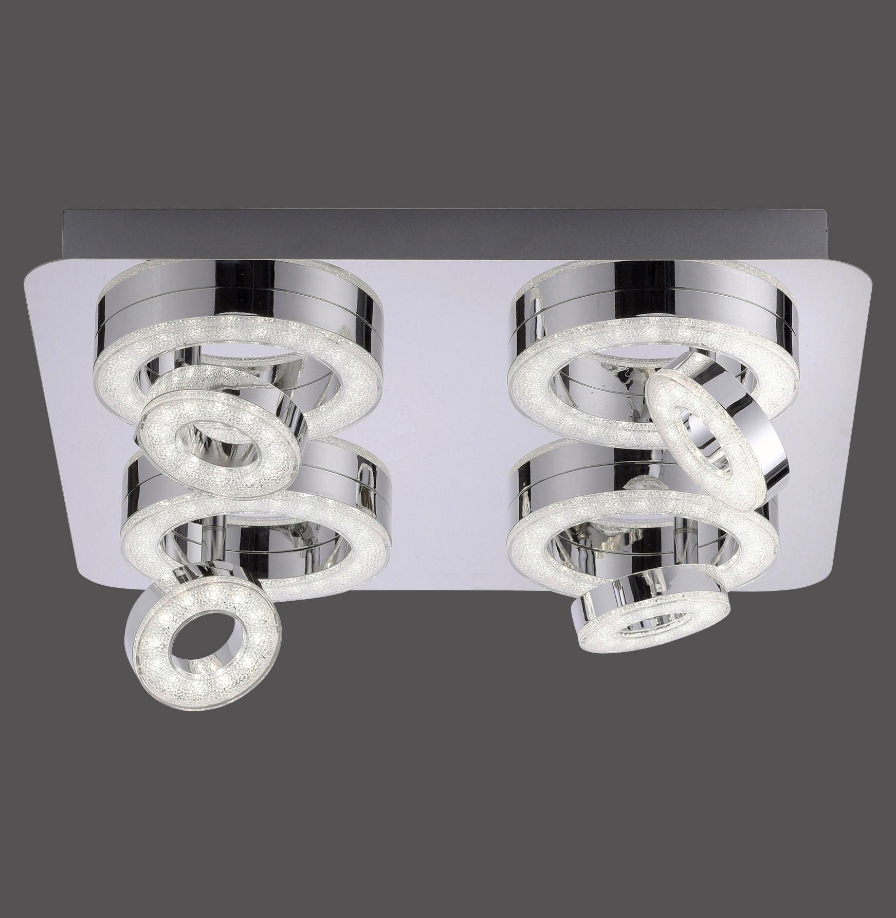LED-Deckenleuchte Lolasmart L: 40 cm, Dreh- und Schwenkbar - Silberfarben, KONVENTIONELL, Metall (40/40/15cm)