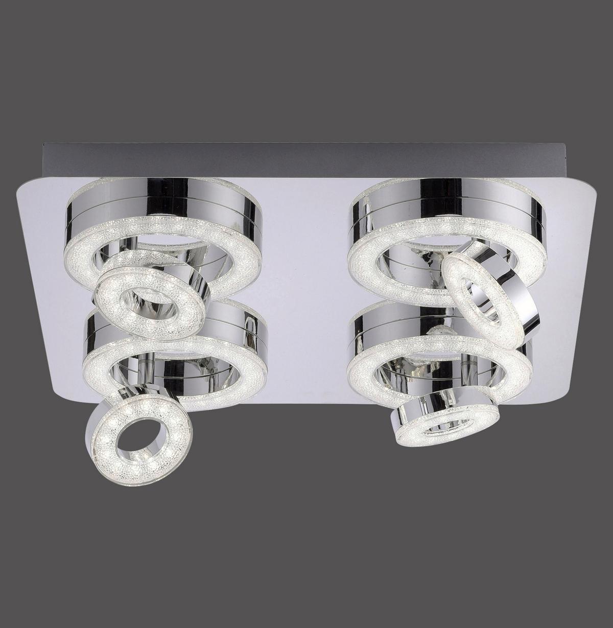 Led-deckenleuchte Lolasmart L: 40 Cm, Dreh- Und Schwenkbar - Silberfarben, KONVENTIONELL, Metall (40/40/15cm)