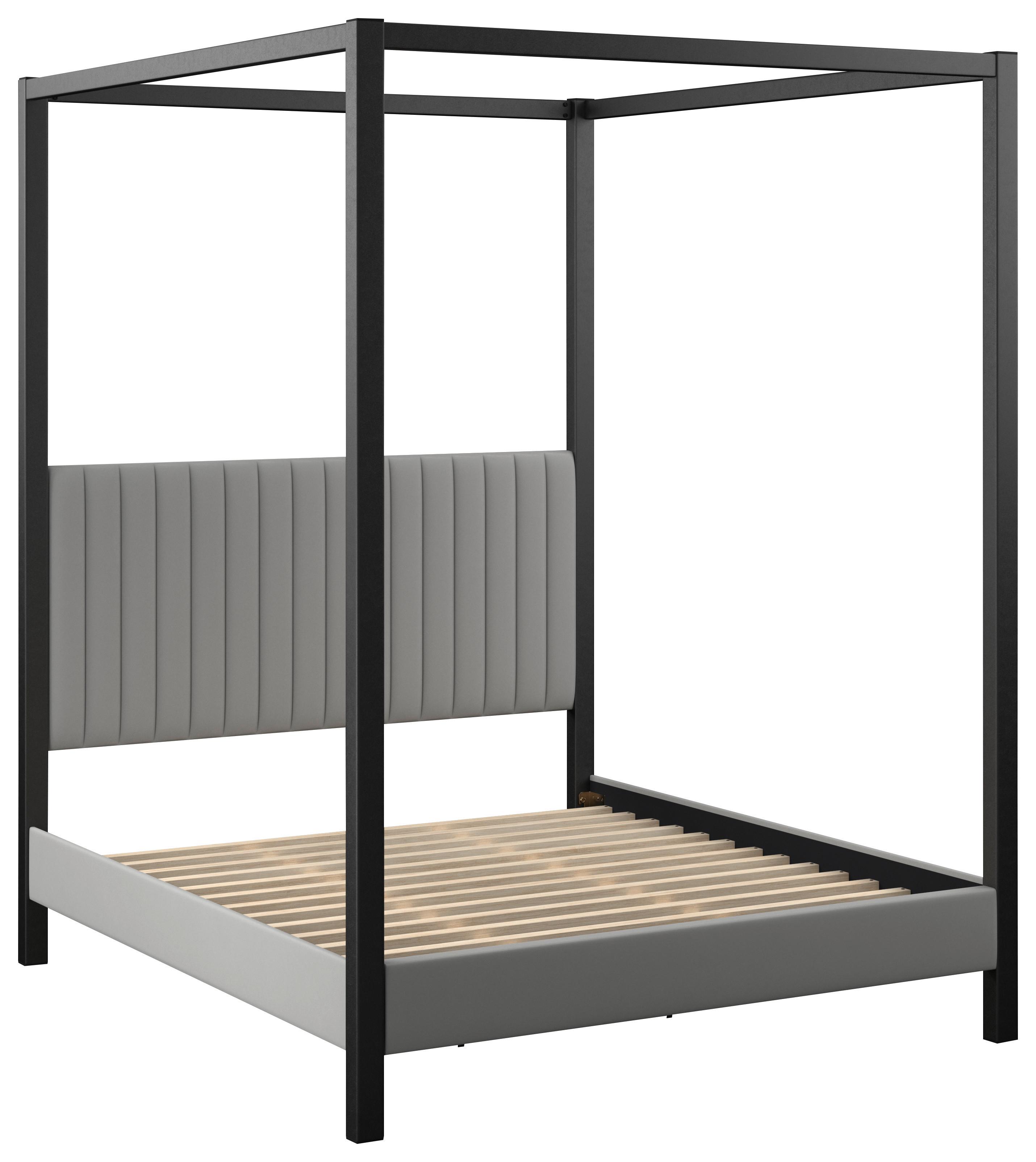 Čalouněná postel MONA 180x200, šedá - šedá/černá, Moderní, kov/dřevo (180/200cm) - Bessagi Home