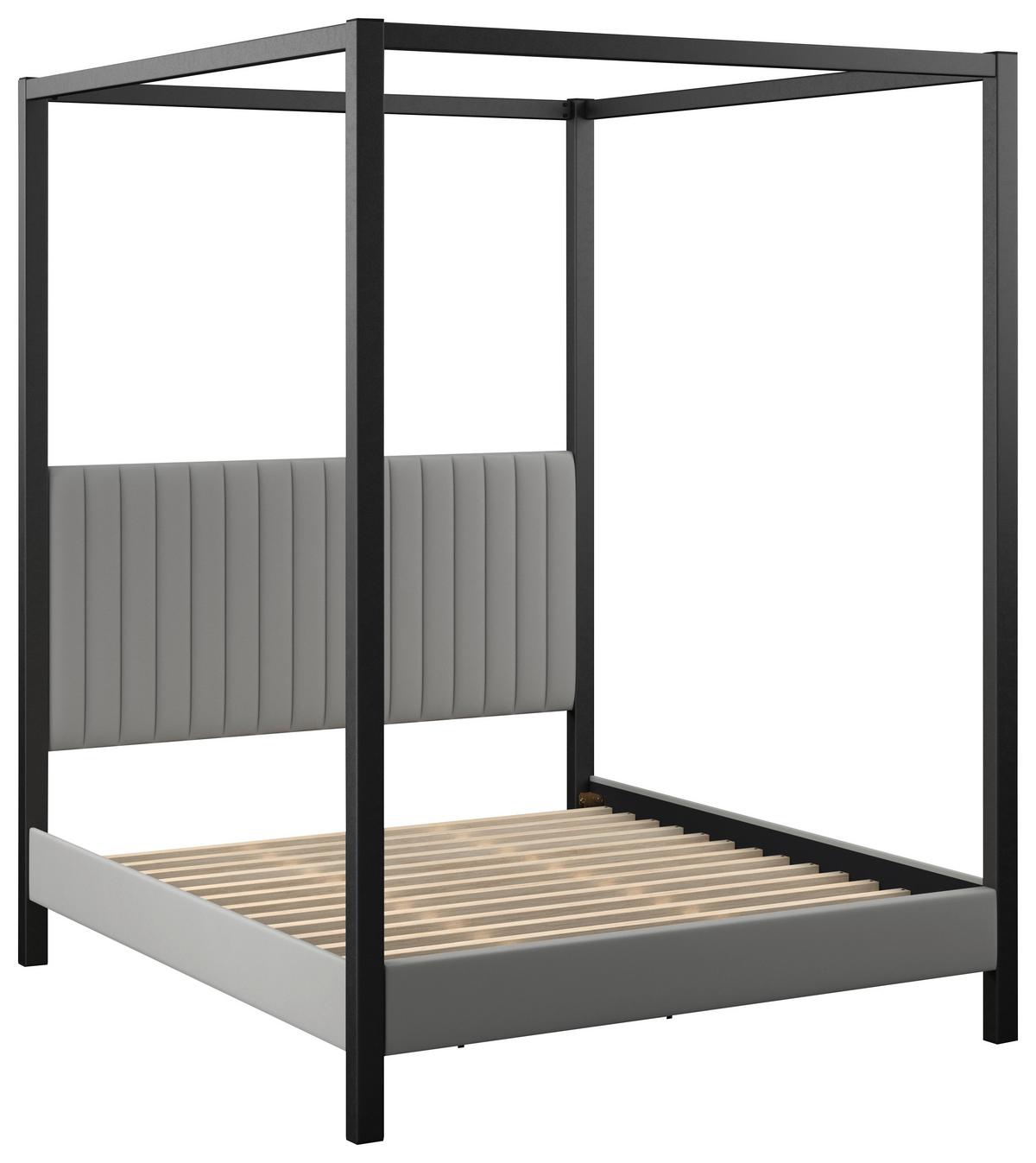 Čalúnená posteľ MONA 180x200, sivá - svetlohnedá/čierna, Modern, kov/drevo (180/200cm) - Bessagi Home