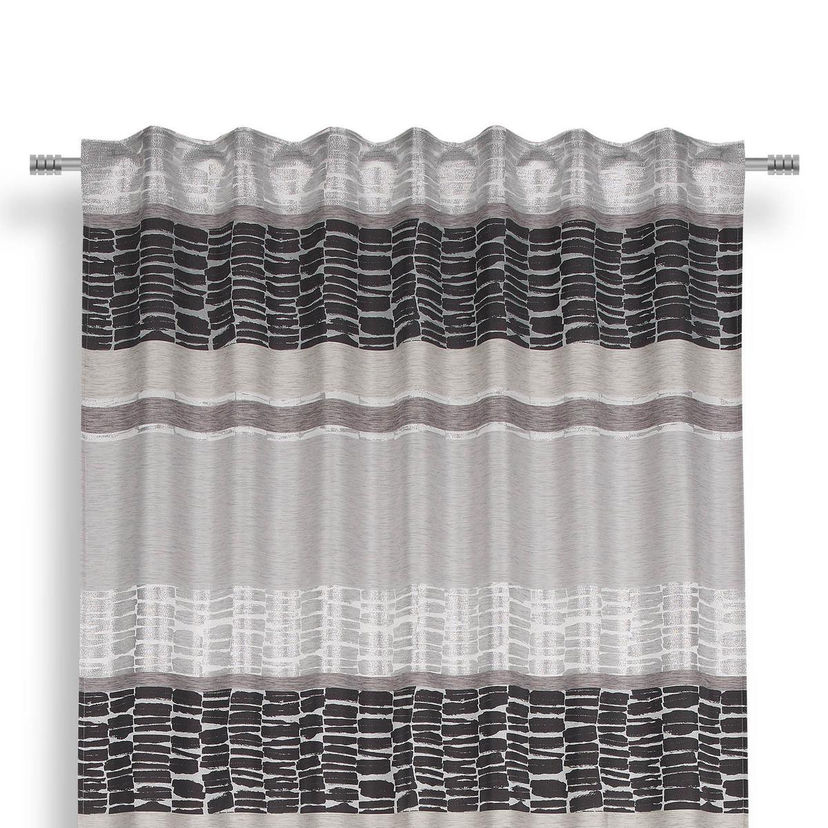 Vorhang mit Schlaufen und Band Palma 140x245 cm Schwarz - Schwarz, MODERN, Textil (140/245cm) - Luca Bessoni