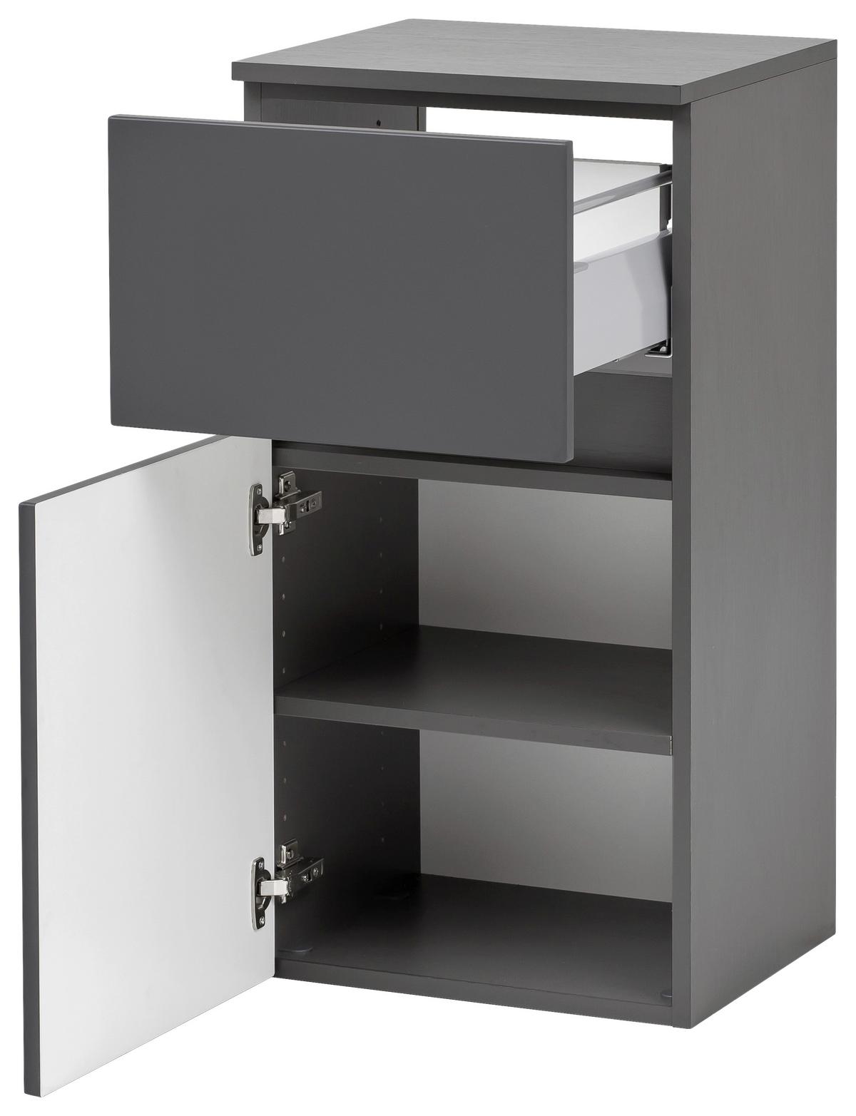 Unterschrank Kopenhagen B: 40 Cm Graphitfarben - Silberfarben/Graphitfarben, KONVENTIONELL, Holzwerkstoff (40/79/35cm) - Held