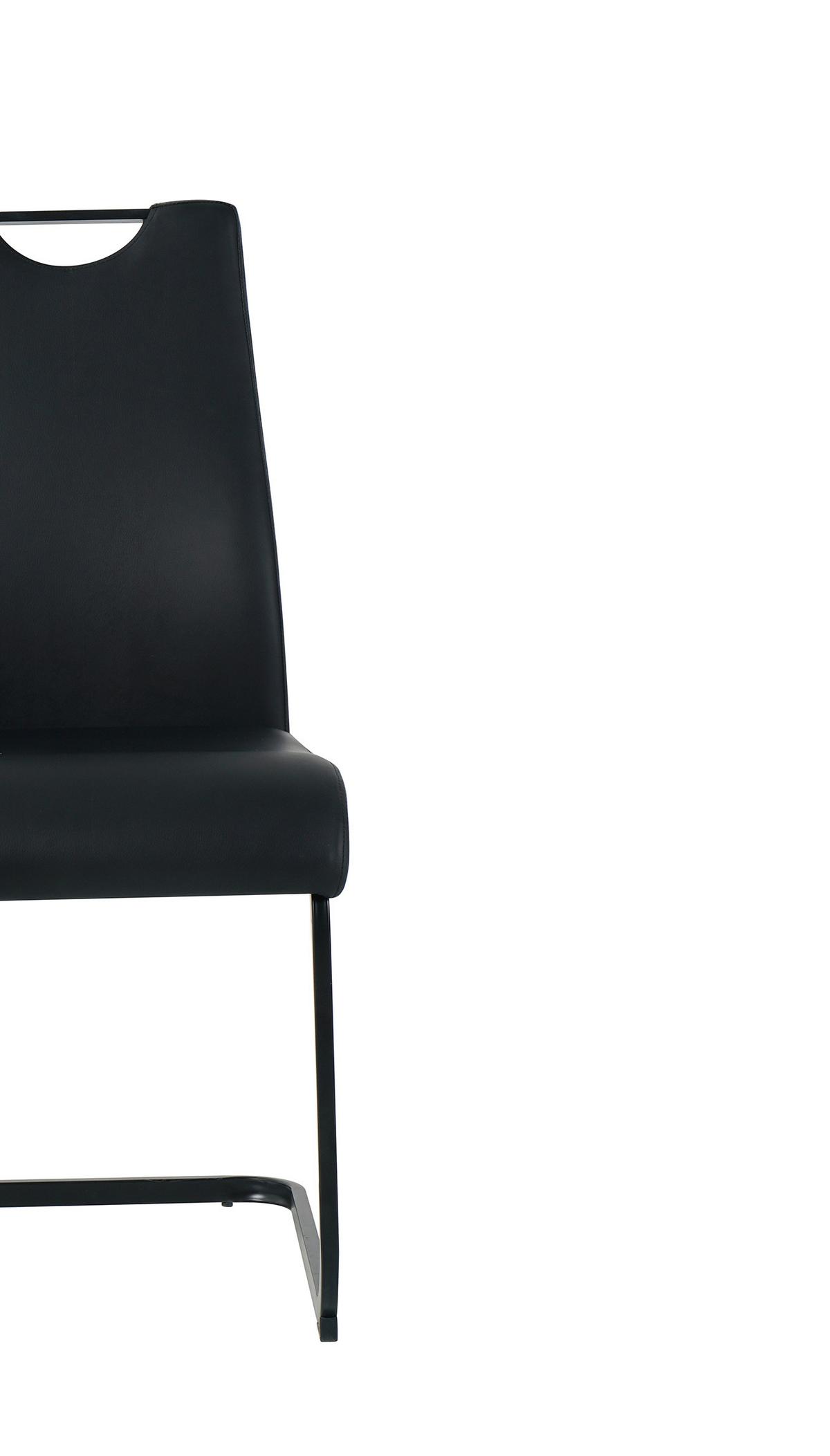 Stuhl-set Lederlook Schwarz, B: 42 Cm - Schwarz, Design, Kunststoff/Textil (42/98/56cm) - Livetastic