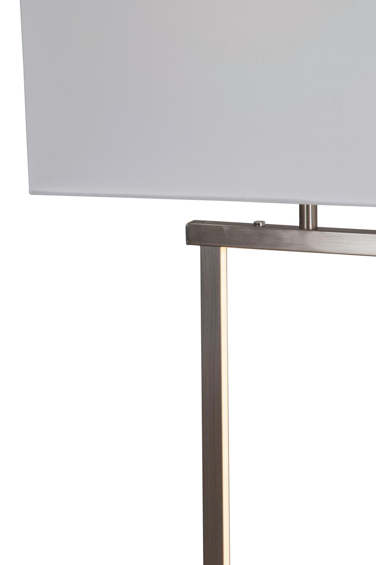 LED-Stehleuchte 40470201x Sydney - Weiß/Nickelfarben, KONVENTIONELL, Textil/Metall (27/40/150cm) - Globo