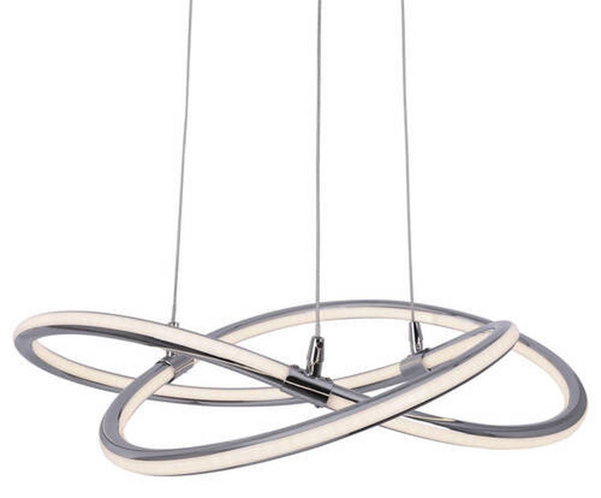 Led-hängeleuchte Odrive H: 120 Cm Dimmbar - Chromfarben, Design, Kunststoff/Metall (45/120cm) - Näve