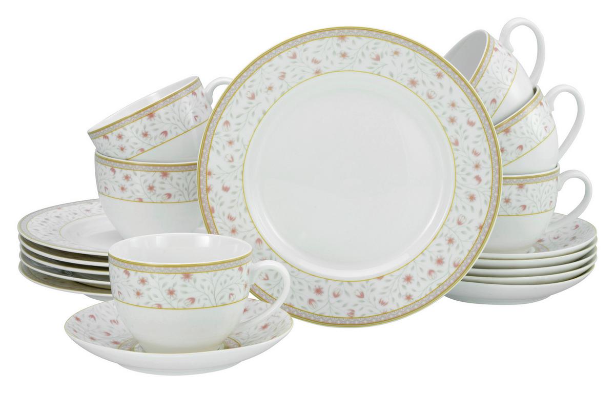 Kávový sevis EMILIA, 18-dielny - biela, Trend, keramika (33,5/22,5/29null) - Creatable