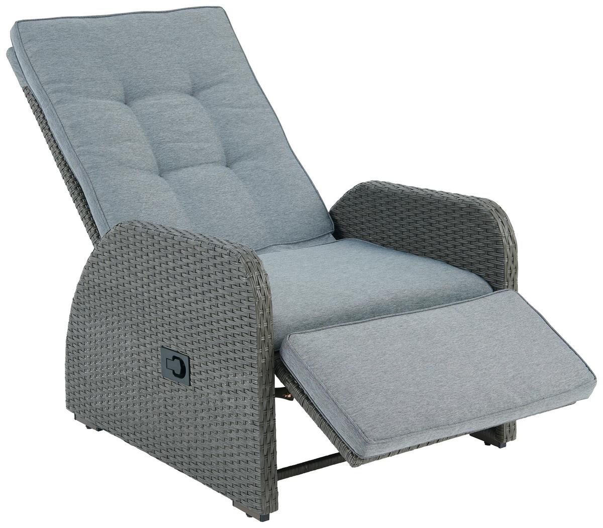 Loungegarnitur 4-Tlg Santander Metall/Polly-Rattan mit Kissen - Grau, MODERN, Kunststoff/Textil - Beldano