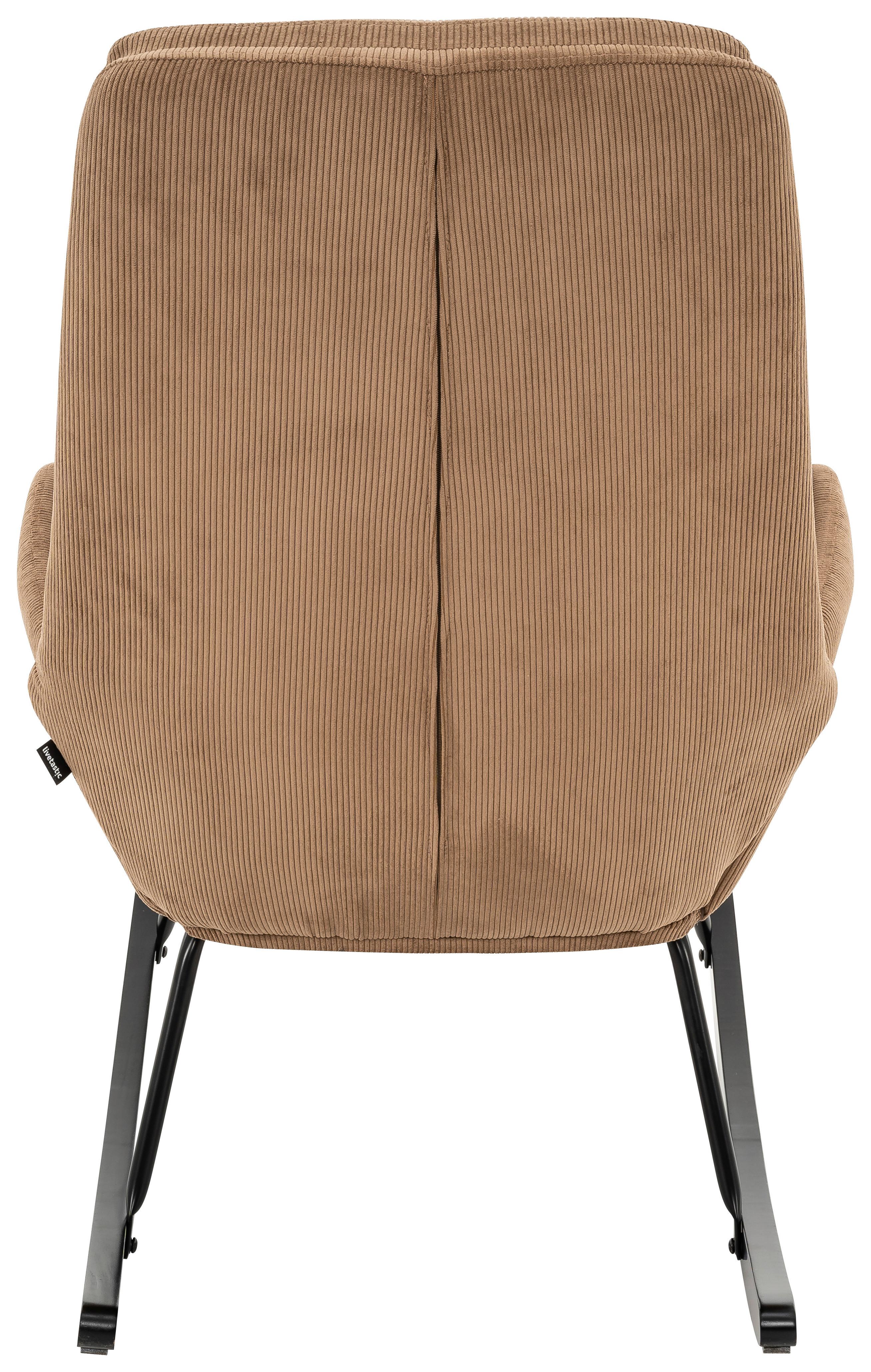 Schaulelsessel Nüv Braun C: 70 cm - Schwarz/Braun, Design, Holz/Textil (70/105/87cm) - Livetastic