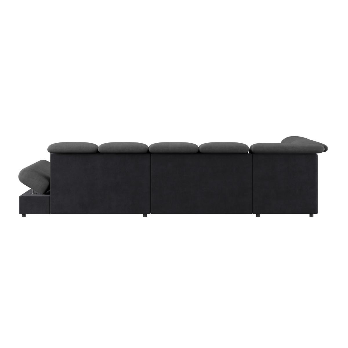 Wohnlandschaft Madera Anthrazit B: 212 Cm - Anthrazit/Schwarz, KONVENTIONELL, Kunststoff/Textil (212/358/190cm)