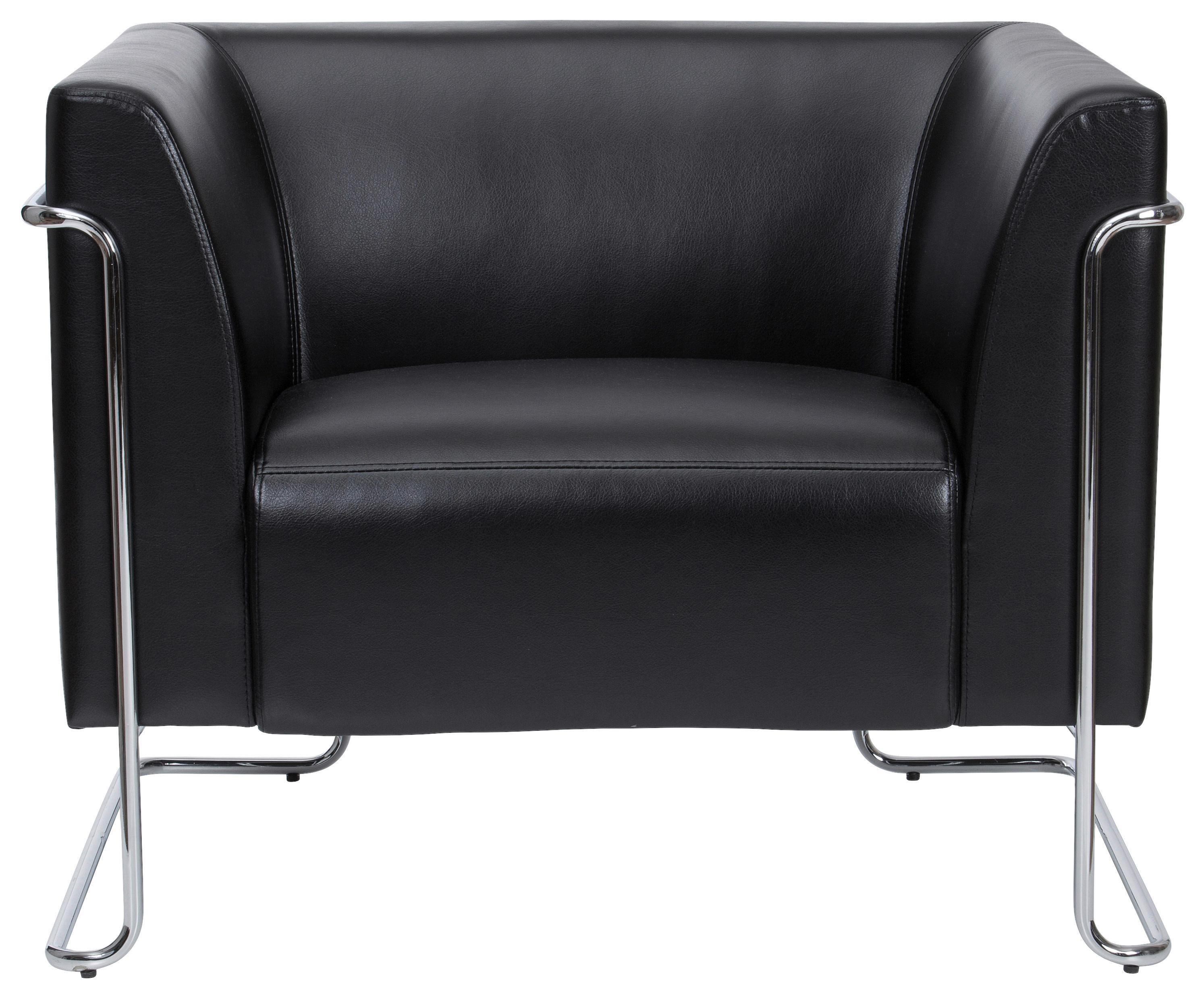 Designsessel Curacao Schwarz - Chromfarben/Schwarz, MODERN, Textil (88/74/74cm) - MID.YOU