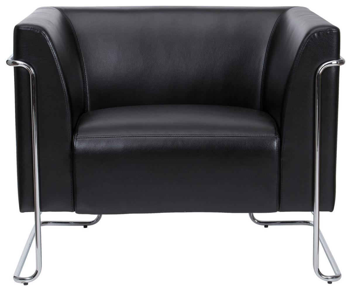 Designsessel Curacao Schwarz - Chromfarben/Schwarz, MODERN, Textil (88/74/74cm) - MID.YOU