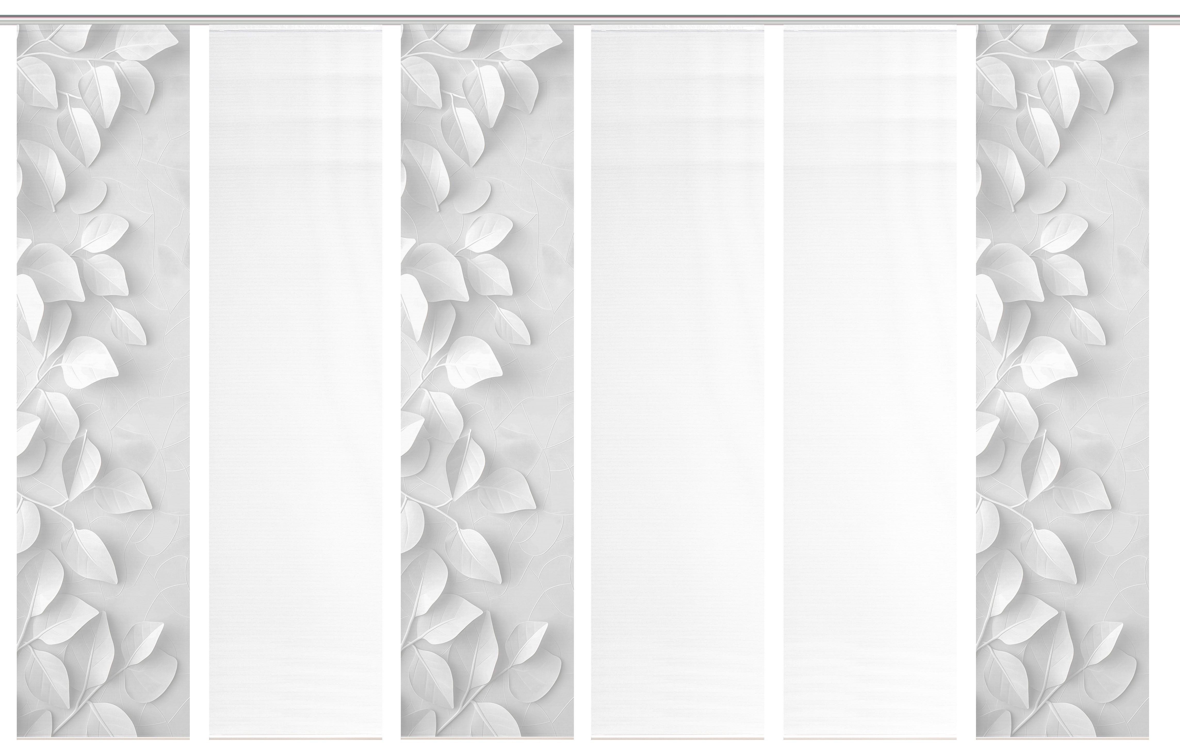 Flächenvorhang Rixa 6er Set - Grau Hochglanz/Weiß, Natur, Textil (60/260cm)