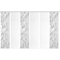 Flächenvorhang Rixa 6er Set - Grau Hochglanz/Weiß, Natur, Textil (60/260cm)