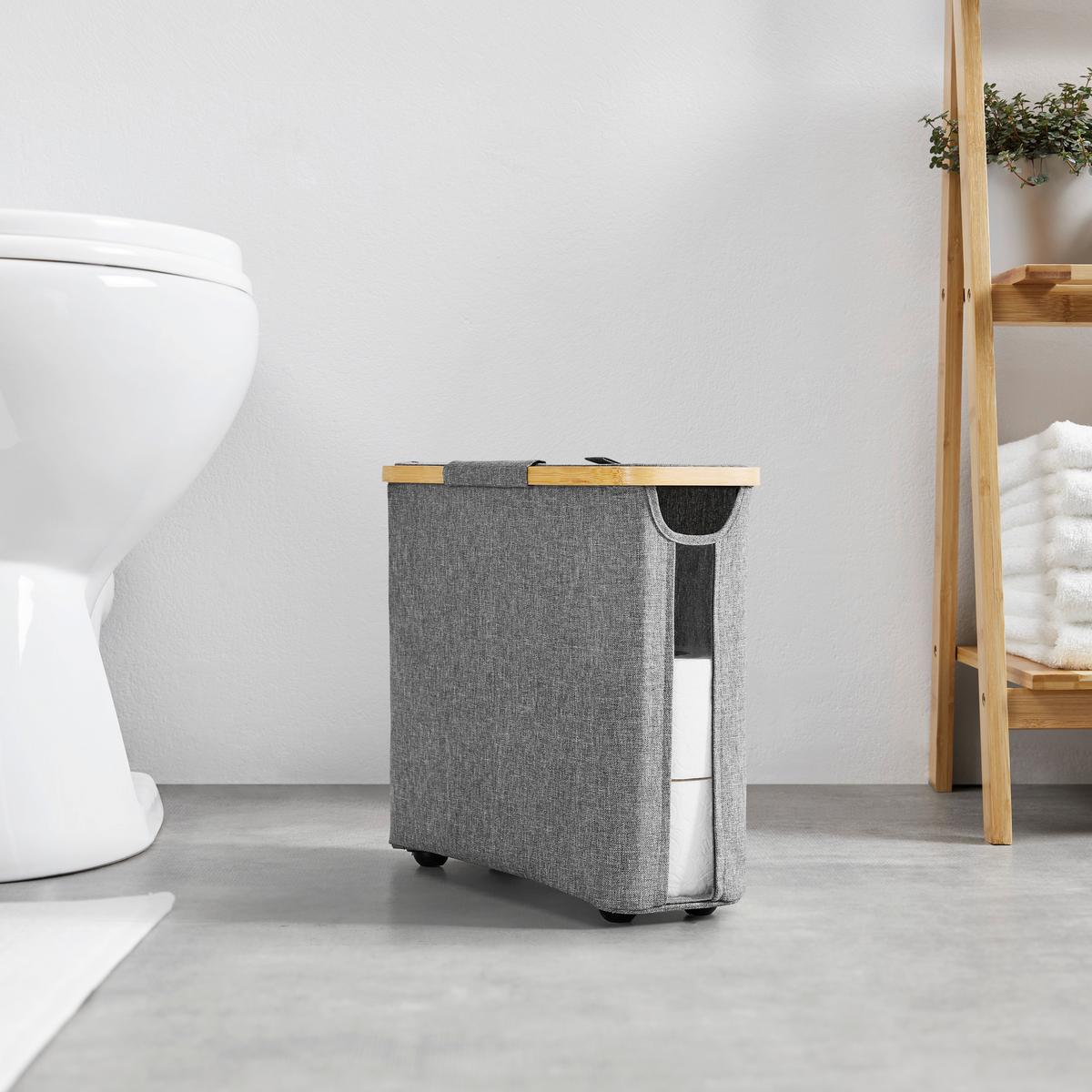 Držiak na toaletný papier ANDRE - sivá, Konventionell, kartón/textil (45/15/37cm) - Mömax