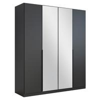 Drehtürenschrank Skyla Grau/Glas B: 181 cm - Grau, MODERN, Holzwerkstoff (181/210/54cm) - Rauch Möbel