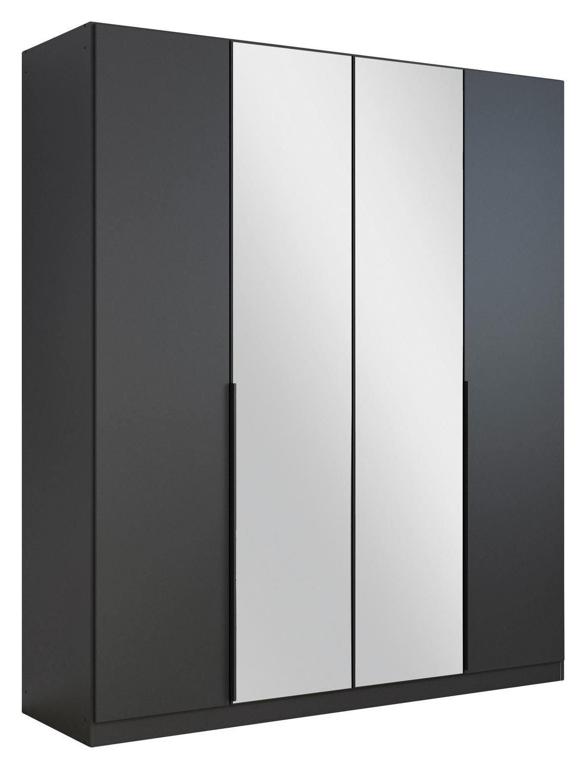 Drehtürenschrank Skyla Grau/Glas B: 181 cm - Grau, MODERN, Holzwerkstoff (181/210/54cm) - Rauch Möbel