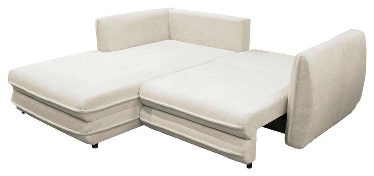 Ecksofa Vivaldi Creme S: 201x240 Cm - Creme/Schwarz, Design, Textil (201/240cm) - MID.YOU