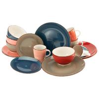 Kombiservice Keramik 4 Personen Geschirr Set - Multicolor, Keramik - Creatable