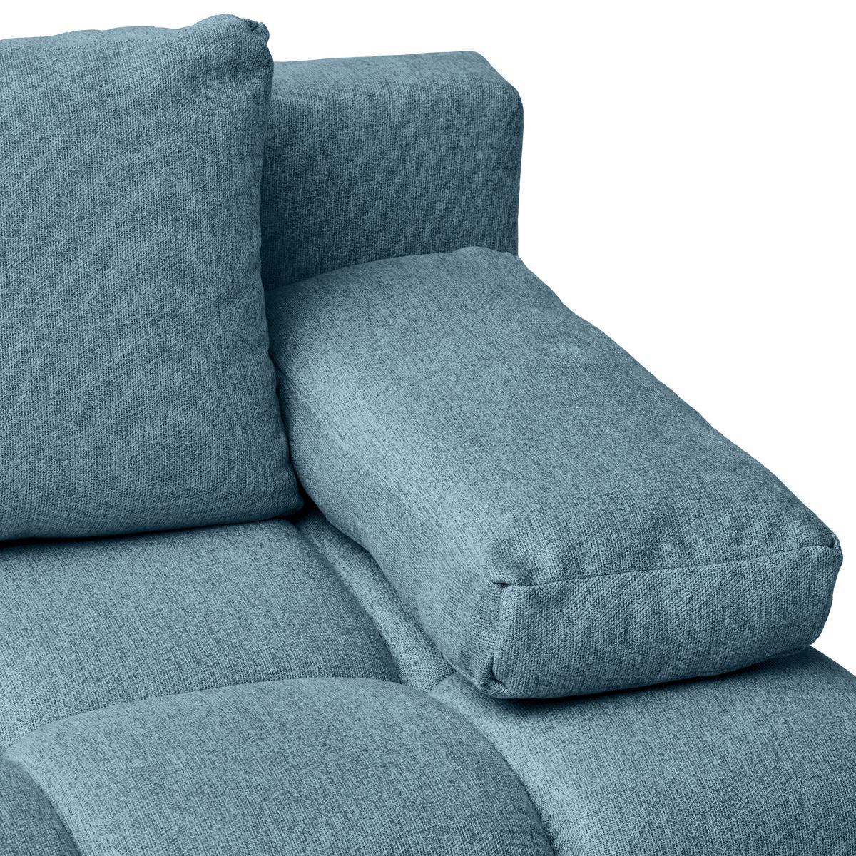 Schlafsofa Bobbio Blau B: 204cm - Blau/Schwarz, MODERN, Textil (204/90/95cm) - MID.YOU