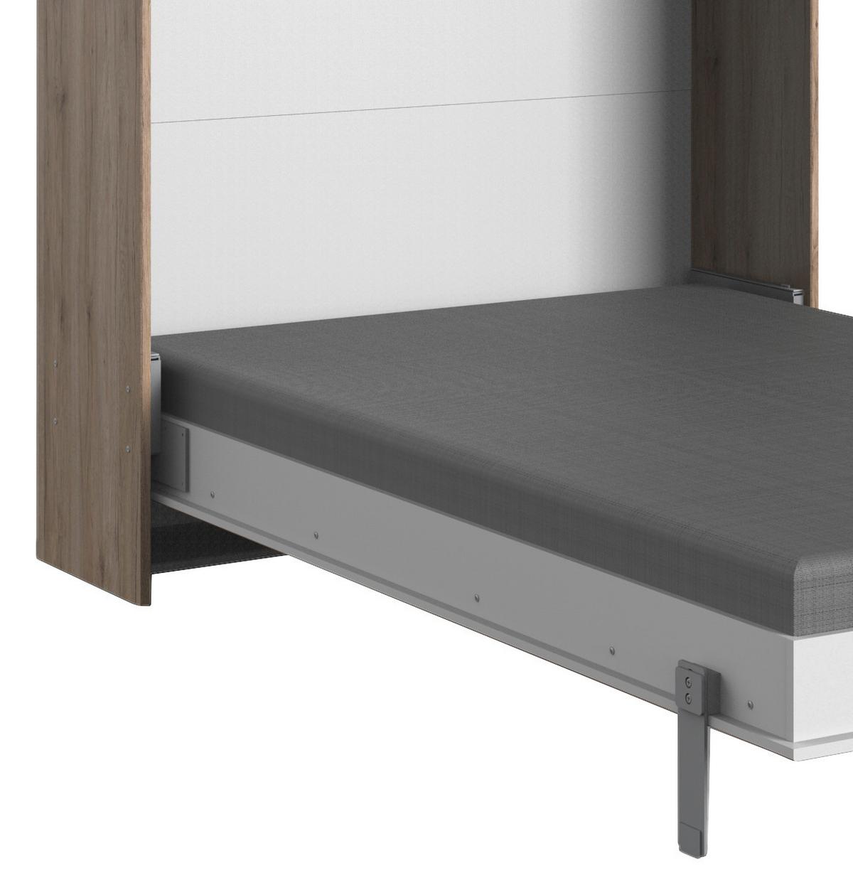 Schrankbett Juist - Eichefarben/Weiß, KONVENTIONELL, Holz/Holzwerkstoff (120/200cm) - MID.YOU