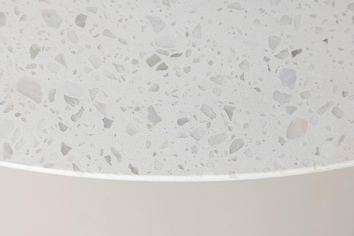 Esstisch Razzia - Schwarz/Weiß, Design, Stein/Metall (106/106/75cm) - Livetastic