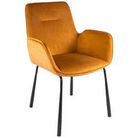 Armlehnstuhl Eliot 125 - Sandfarben/Schwarz, MODERN, Textil/Metall (57/87/58,5cm) - Kayoom