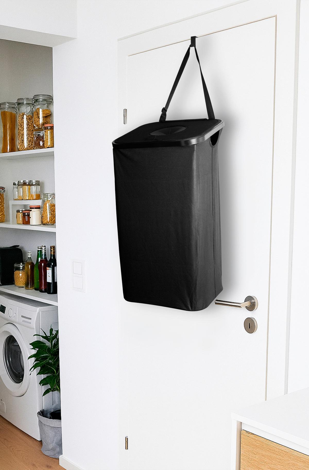 Flaschen/Dosensammelbehälter 80 Liter - Schwarz, Basics, Naturmaterialien/Kunststoff (40/32.5/72cm)