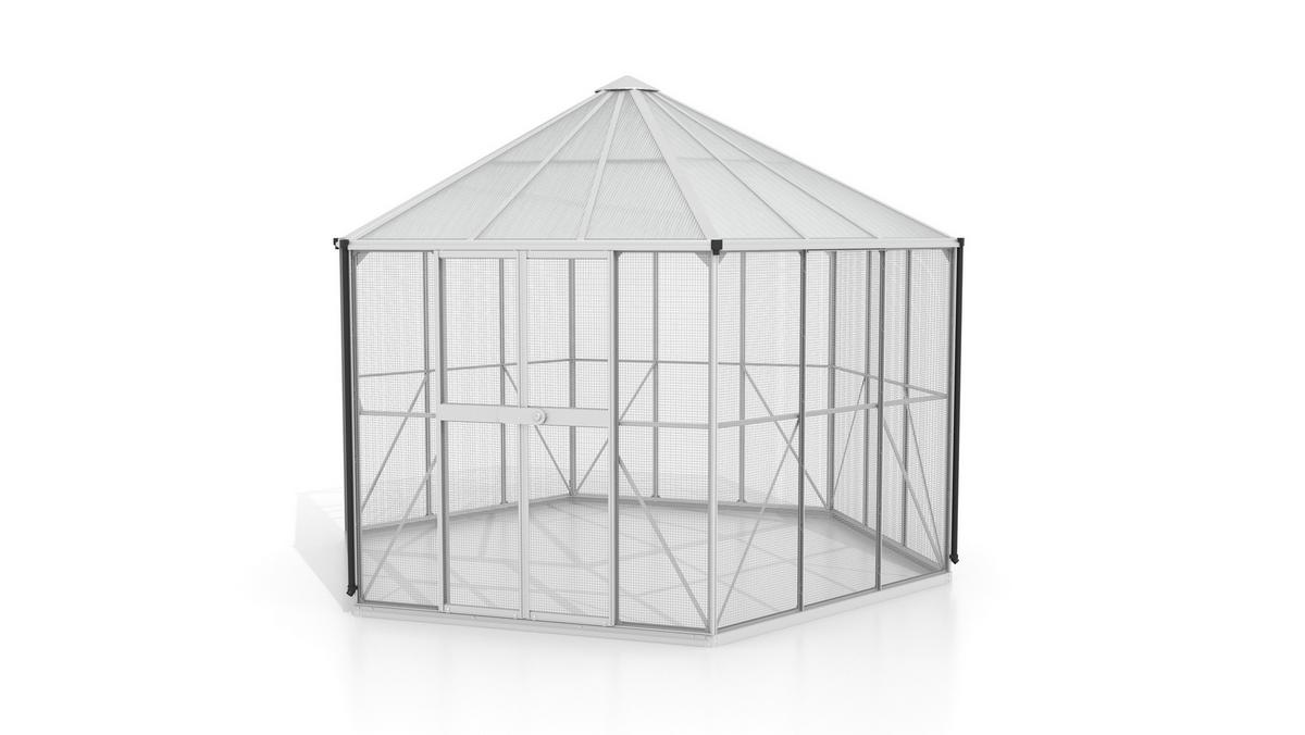 Vogelvoliere Vogelvoliere Circus 9000 - Alufarben, Basics, Metall (336/187,5/383,3cm)