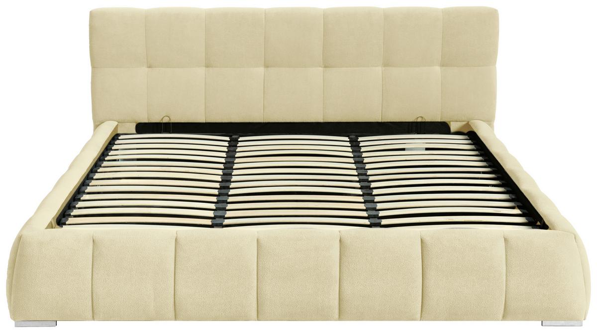 Polsterbett Natalia Beige B: 208 Cm - Beige/Schwarz, Design, Holzwerkstoff/Textil (208/90/228cm) - Livetastic
