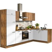 Eckküche Pn100/80 mit Geräte 275x175 cm In Evoke Eiche/Weiß - Eichefarben/Weiß, Trend, Holzwerkstoff (275/175cm) - Pino