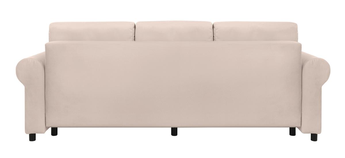 Schlafsofa Arles, Beige 1 B: 240 Cm - Beige/Buchefarben, Design, Textil (240/94/98cm) - MID.YOU