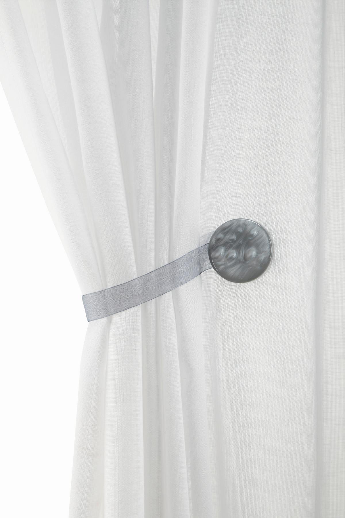 SPONA NA ZÁVES PERLMUTT - svetlosivá, plast (4cm) - Mömax