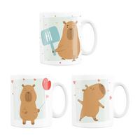 BECHER CAPYBARA - Blau/Rot, Basics, Keramik (12,5/9,5/8,0cm)
