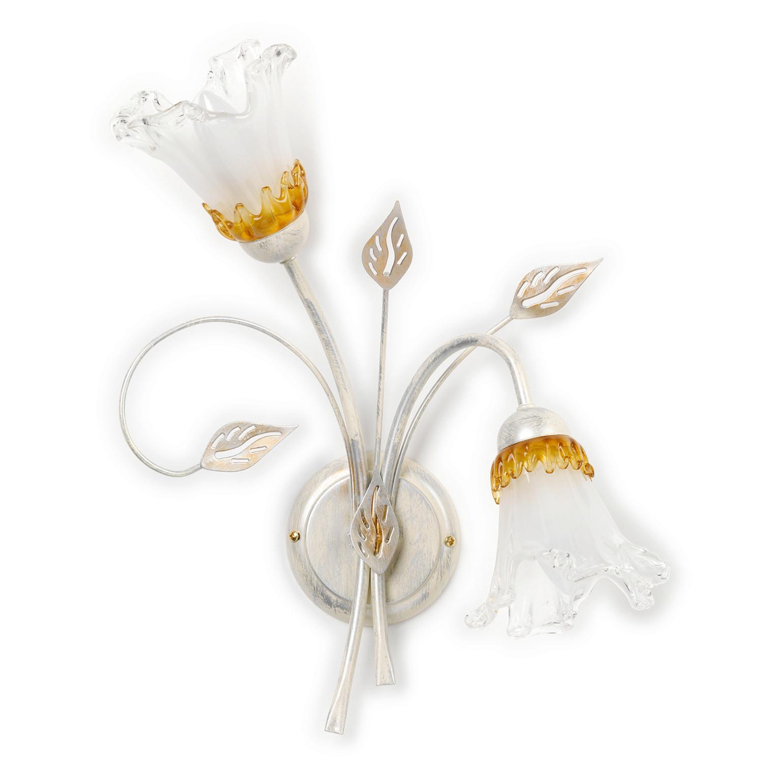 Wandleuchte 4998/ap2 - Weiß, KONVENTIONELL, Glas/Metall (35/45cm)