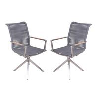 Gartenstuhl-set Rubiera - Anthrazit/Silberfarben, Basics, Holz/Kunststoff (63/95/54cm) - Gardenson