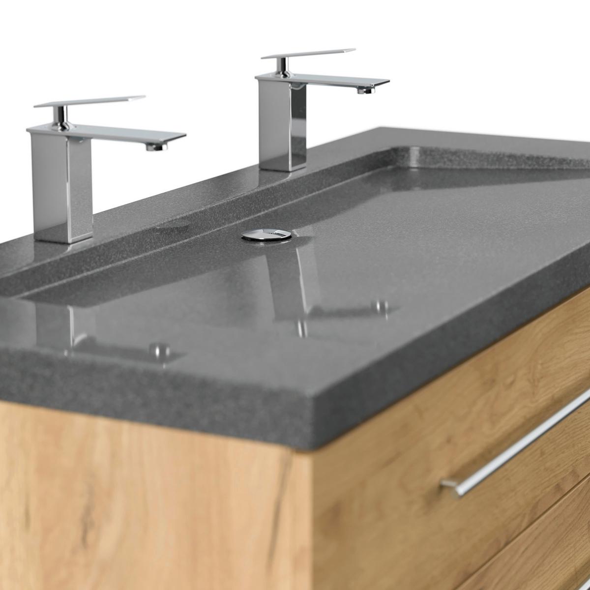 WASCHTISCHKOMBI Yamo, Eichefarben B: 130cm - Eichefarben, Basics, Holzwerkstoff/Stein (130cm) - MID.YOU