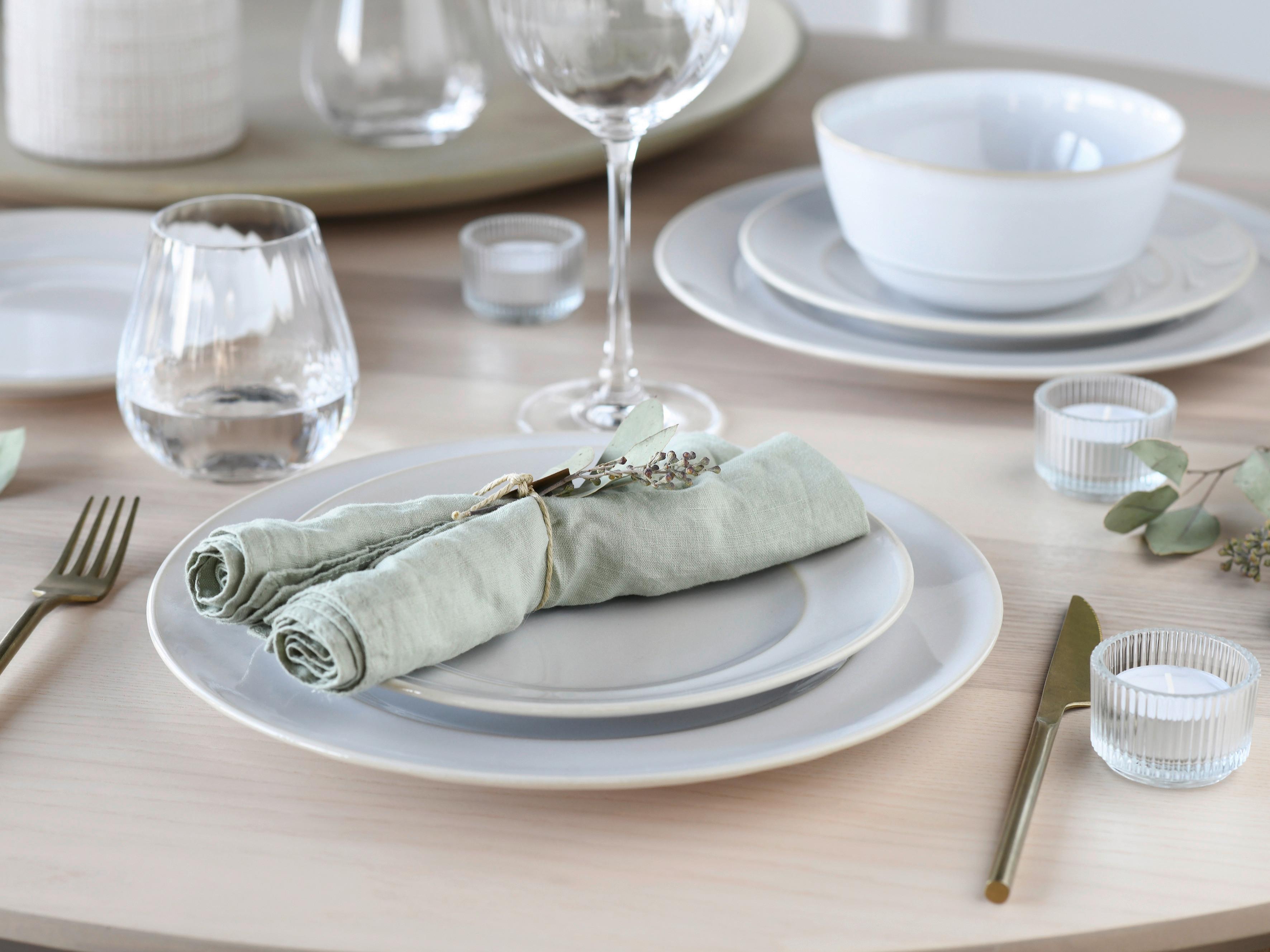 Kombinovaný servis Antique,12 dílný pro 4 osoby - bílá, Basics, keramika - Creatable