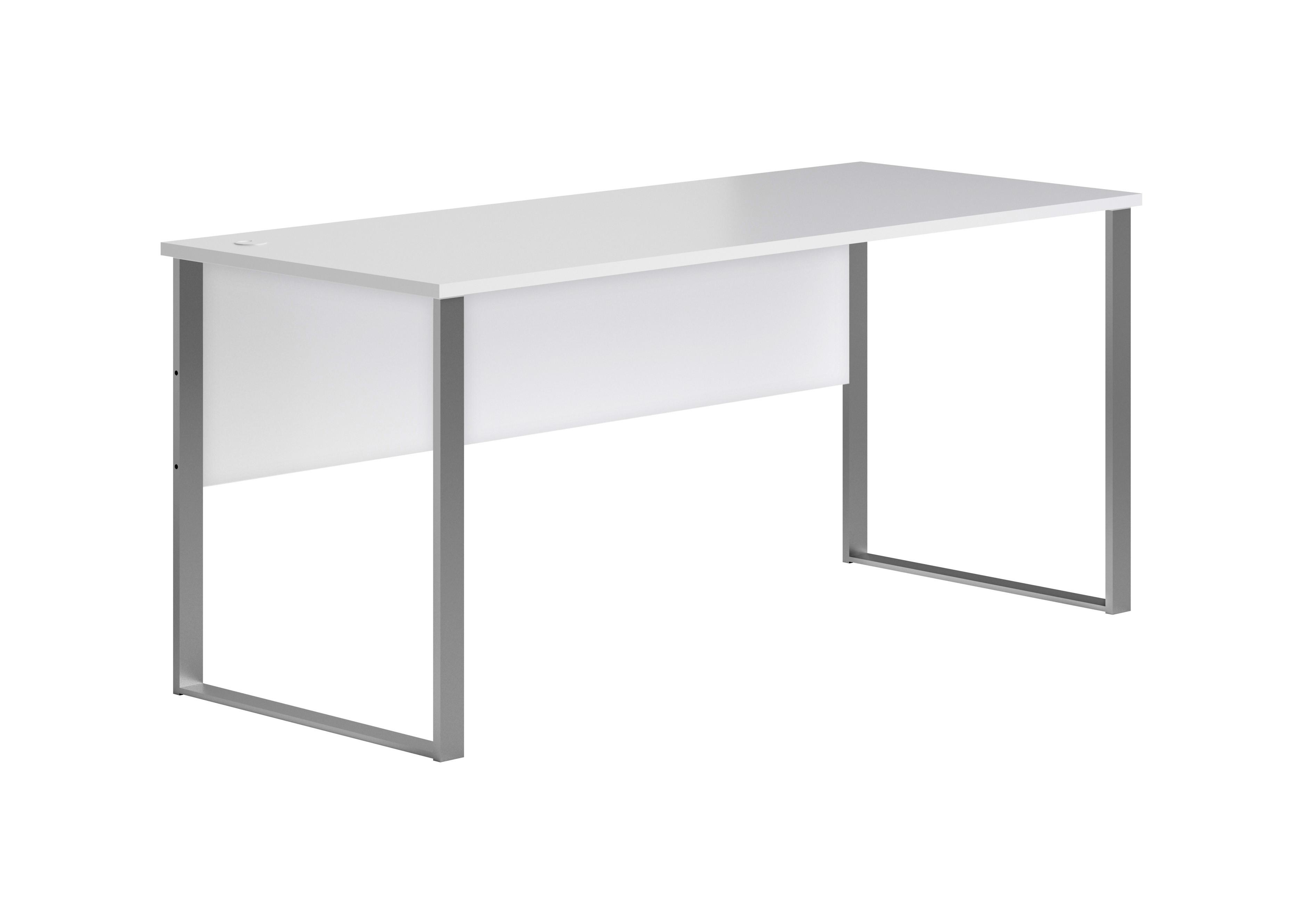 Schreibtisch B 170cm H 77cm Office Lux, Hellgrau - Silberfarben/Hellgrau, Design, Holzwerkstoff/Metall (170/73/77cm) - MID.YOU
