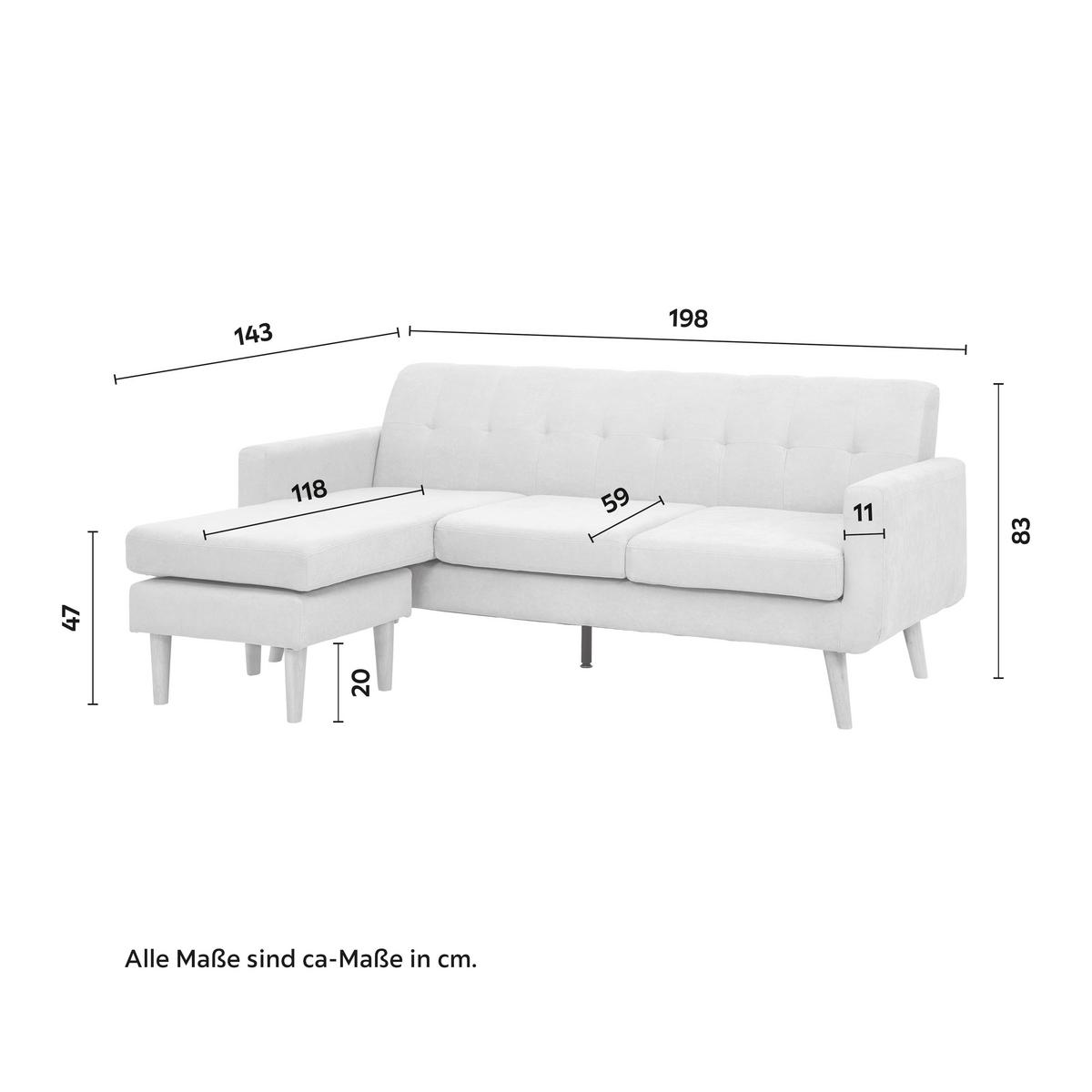 Sedacia súprava TAMARA béžová - prírodná farba/béžová, Modern, drevo/textil (198/83/143cm) - Bessagi Home