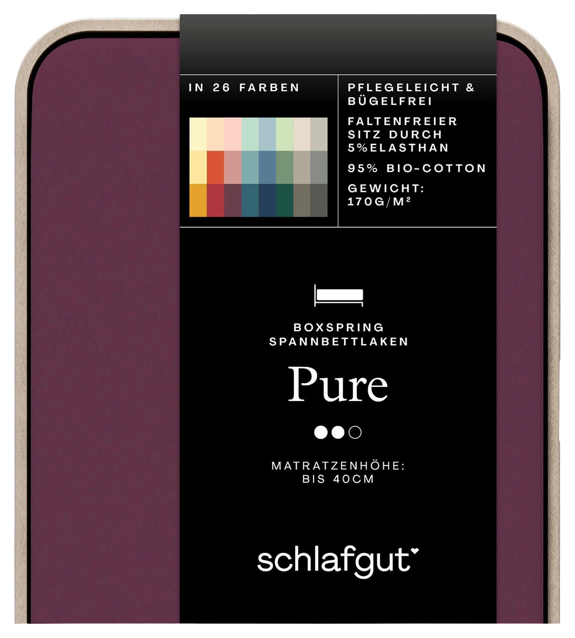Boxspring-spannleintuch Pure Boxspring - Beere, Basics, Textil (90-100/190-220cm) - Schlafgut