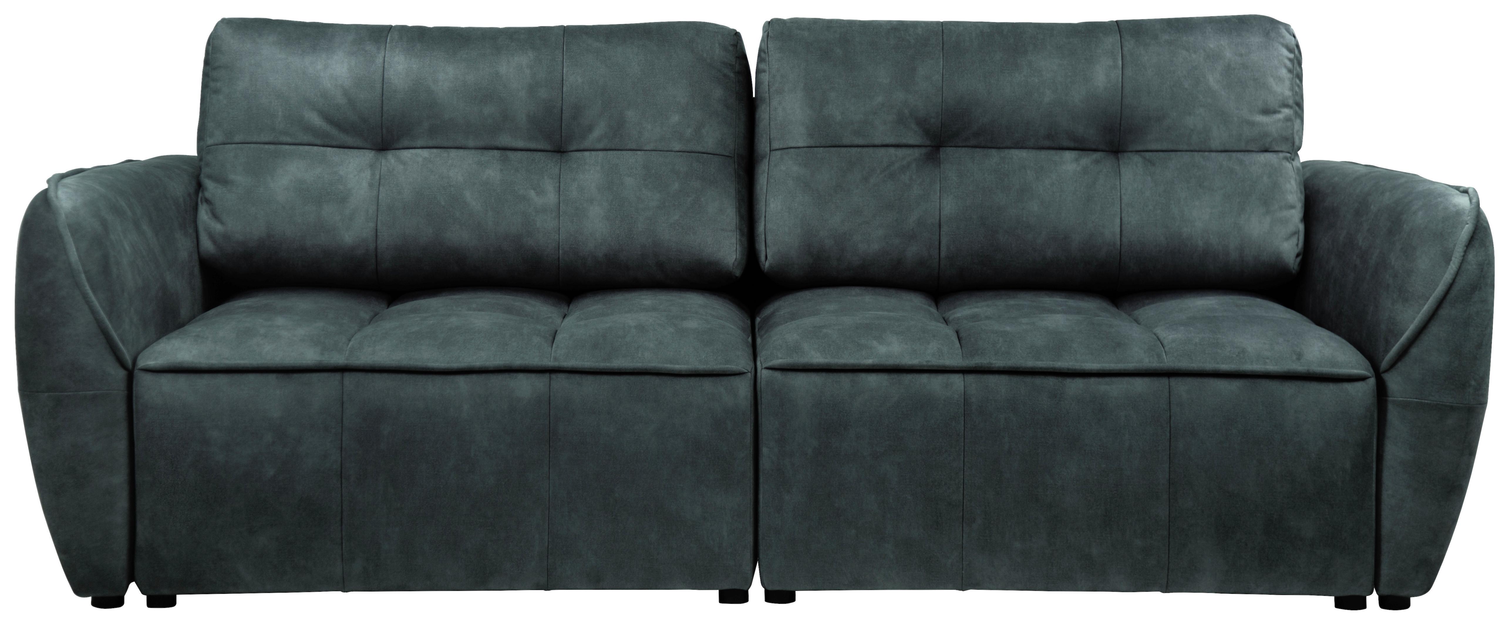 Boxspringová pohovka BOMBEI, antracitový velúr - čierna/sivá, Modern, drevo/kompozitné drevo (243/94/125cm)