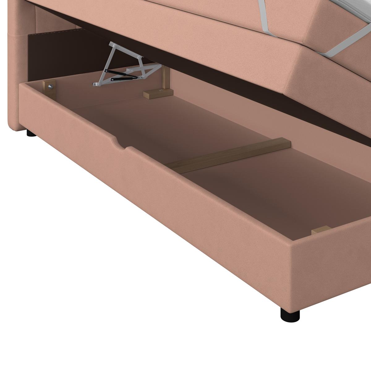 Boxspringbett Elio Altrosa 180x200 Cm H2 - Schwarz/Altrosa, ROMANTIK / LANDHAUS, Textil (184/121/212cm) - James Wood