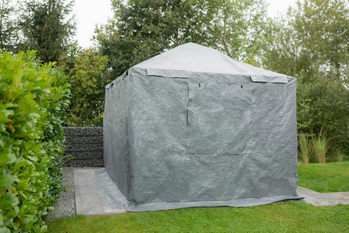 Schutzplane Winterabdeckung Pavillon 10x14 - Grau, Basics, Textil (426/303/292cm)