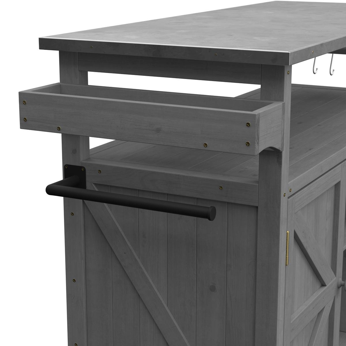 SKŘÍŇ JADA - šedá, Moderní, kov/dřevo (128/92/47cm) - Bessagi Garden