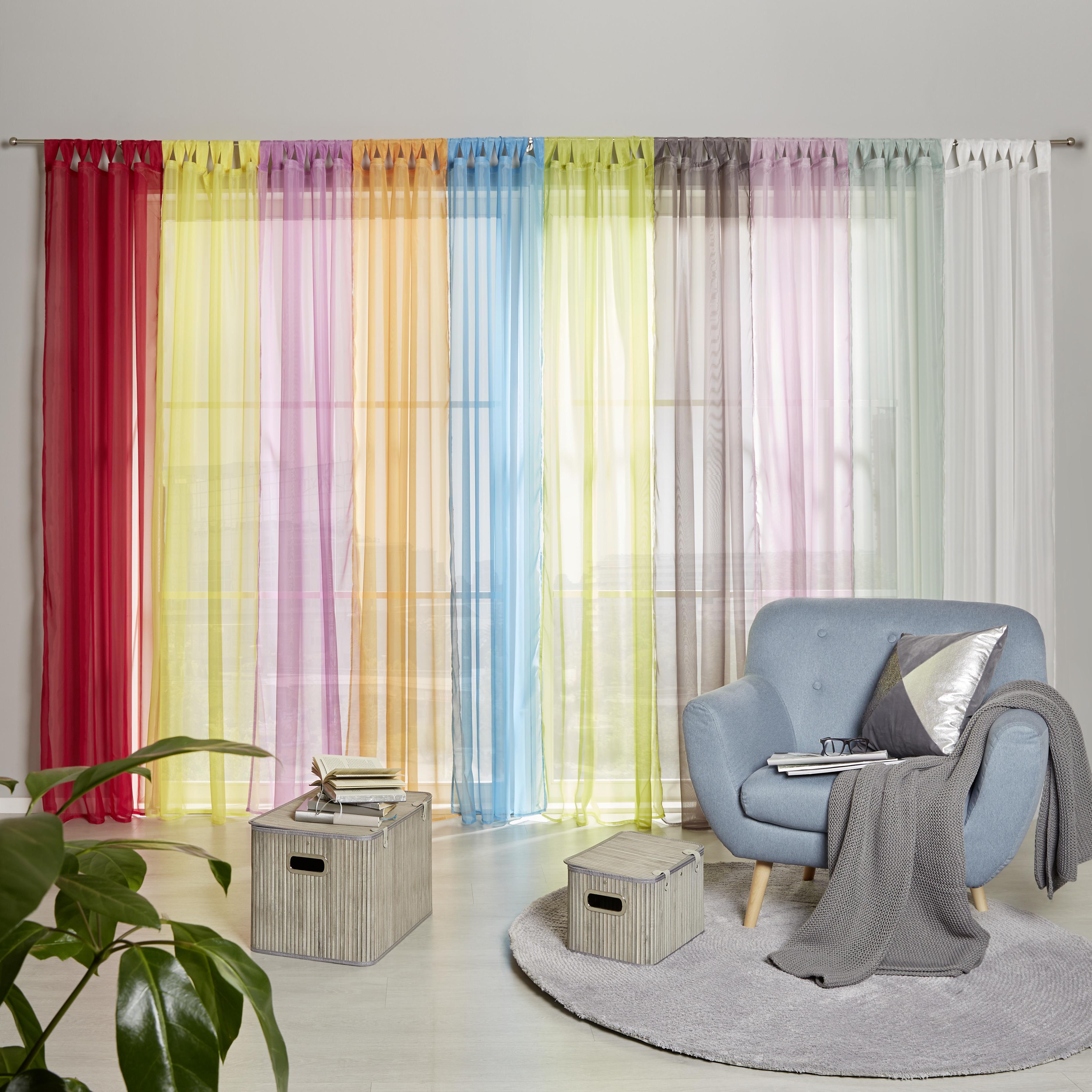 Ondega Vorhang Mit Schlaufen und Band Utila B: 140 cm, Weiß