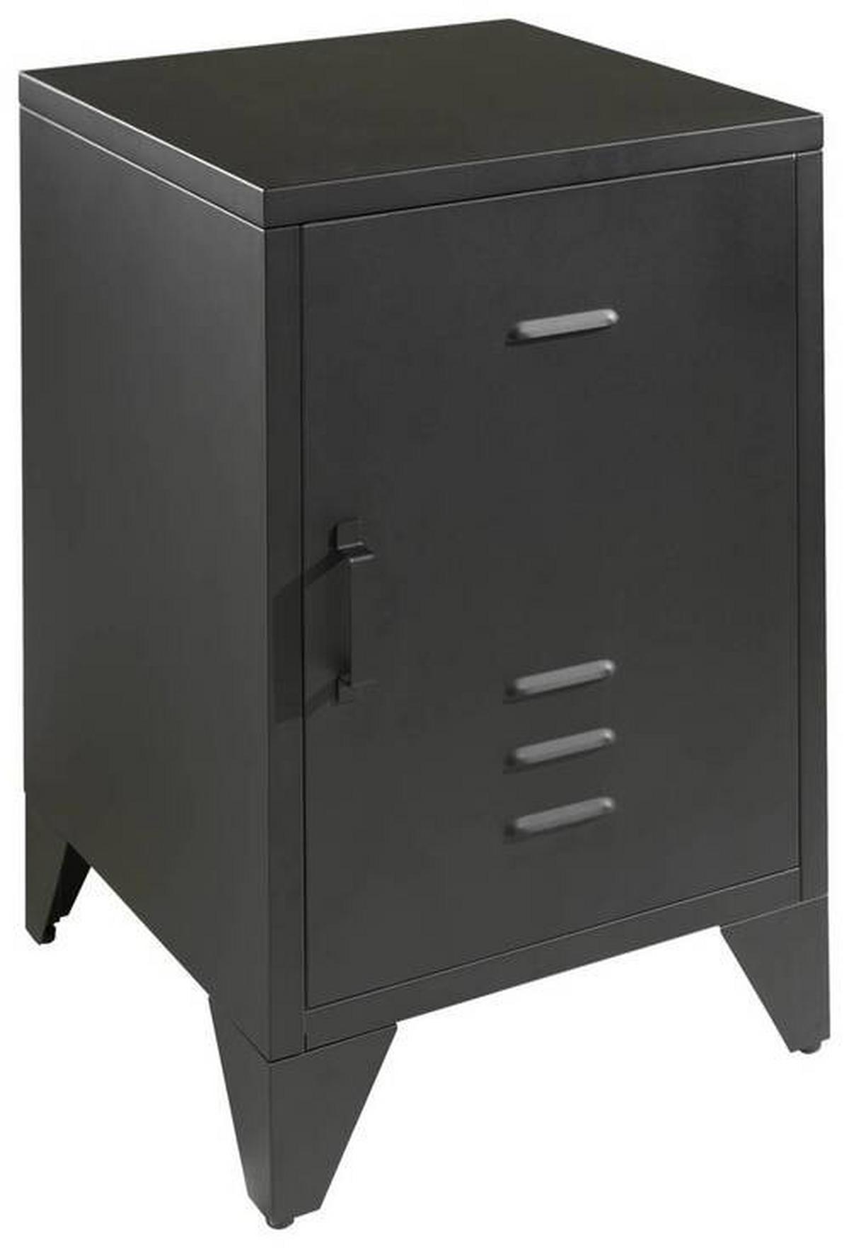 Nachtkästchen Bronxx Schwarz B: 40 Cm - Schwarz, MODERN, Metall (40/60/40cm) - MID.YOU