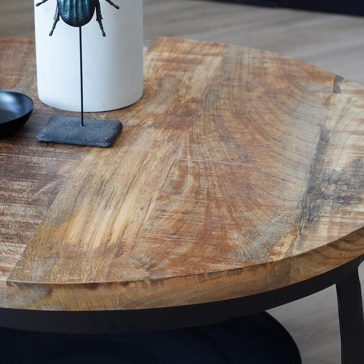 Couchtisch Ocala - Schwarz/Braun, LIFESTYLE, Holz/Metall (70/70/35cm) - MID.YOU