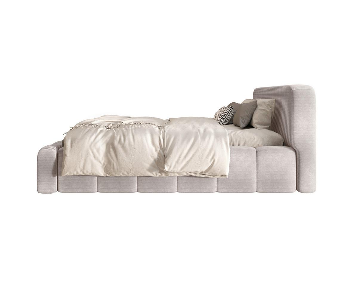 Polsterbett Deli 120 Beige LF: 120x200cm - Beige/Schwarz, MODERN, Textil/Metall (120/200cm) - MID.YOU