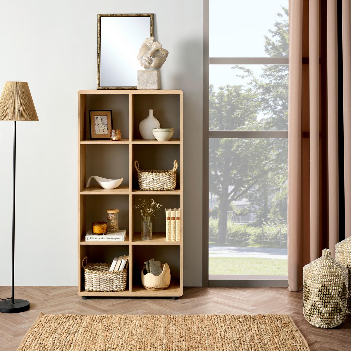 Regal Fontana B 73,2cm, Eiche Dekor - Schwarz/Eiche Artisan, MODERN, Holzwerkstoff (73,2/145/35cm)