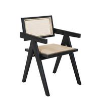 ARMLEHNSTUHL Schwarz/Naturfarben B: 52cm - Schwarz/Naturfarben, MODERN, Holz (52/78/58cm) - MID.YOU